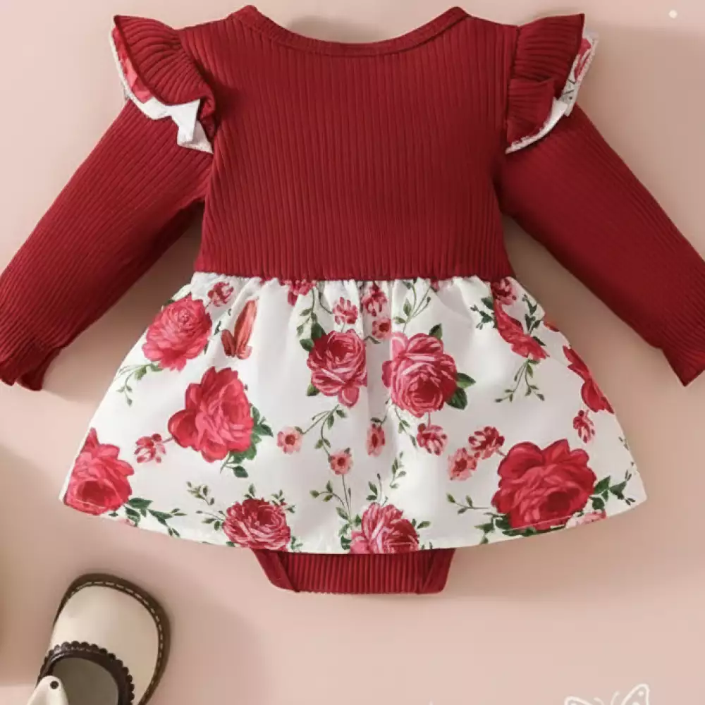 Vestido manga larga floral
