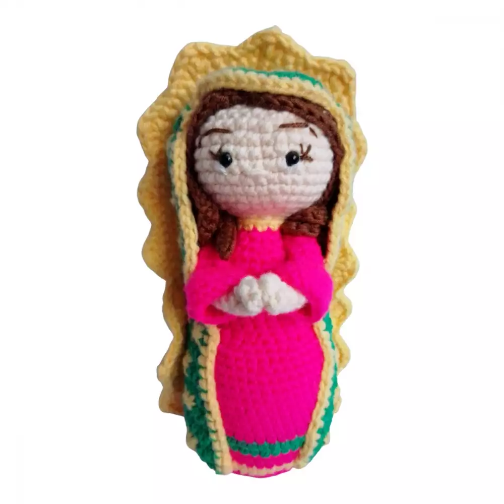 Virgen de Guadalupe tejida crochet amigurumi 20 cm