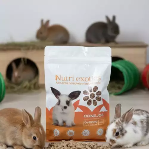 ¡CRECE FUERTE! NUTRI EXOTICS CONEJO JOVEN 1kg  + Calcio Para Huesos y Músculos