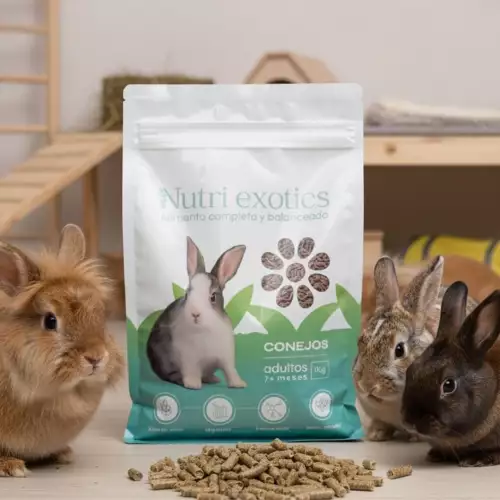 ¡NUTRI EXOTICS CONEJO ADULTO 1kg! La Fórmula Premium Para Que Tu Conejo Viva Más y Mejor