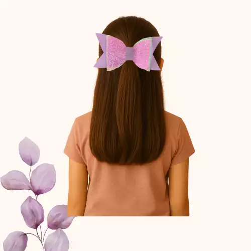 🎀 Moños Coquette Exclusivos para Niñas 🎀 Lila Gliter G