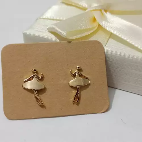 3 Pares de elegantes Aretes bailarina de ballet - Chapado en oro de 14K