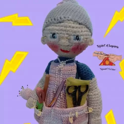 Abuelita costurera tejida organizador 35 cm