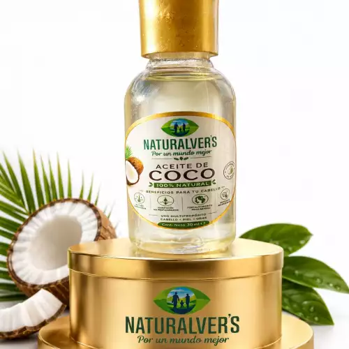 Aceite de coco natural para cabello, piel y uñas