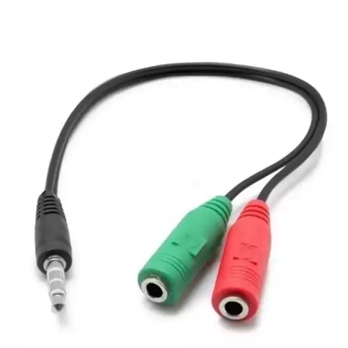 Adaptador audio 3.5mm 2 en 1 para celular y consola