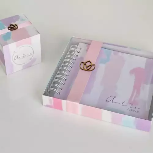 Agenda abierta con planeador mensual 120 hojas diseño 3