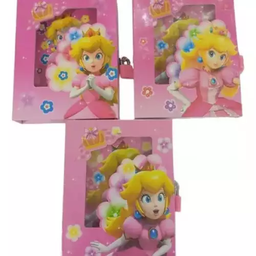 Agenda Tipo Diario con Candado – Princesa Peach ✨ ¡Dale un toque mágico a tus secretos! ✨ Esta ador