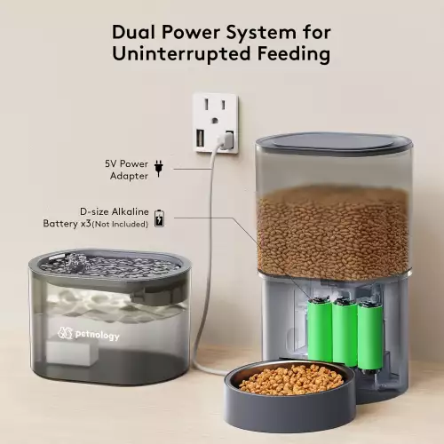 Alimentador y dispensador de agua automático - Petnology DuoFeeder