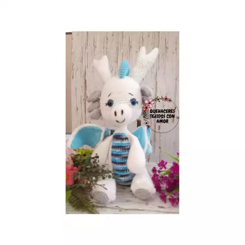 Amigurumi dragón hipoalergénico para bebé hecho a mano