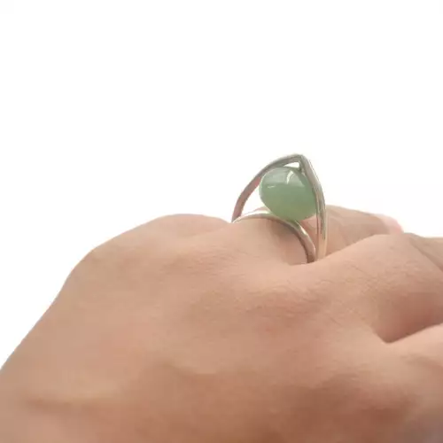 Anillo Arcos plata 925 con aventurina natural