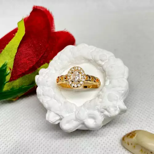 Anillo covergold con circón brillante para mujer