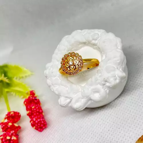 Anillo en covergold flor de loto ajustable