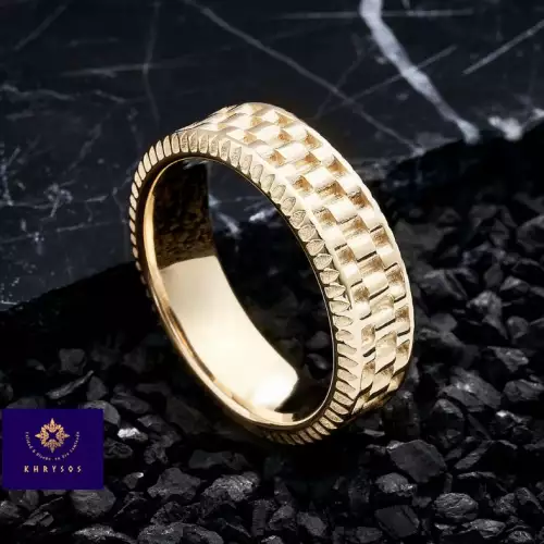 Anillo Esparta para hombre en oro laminado