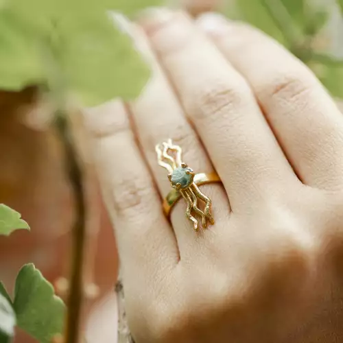 Anillo evolución bronce oro 24K graduable mujer