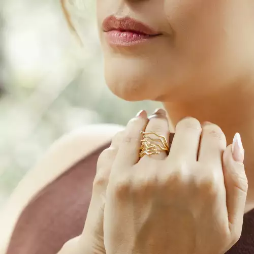 Anillo Florencia en bronce bañado en oro de 24K para mujer