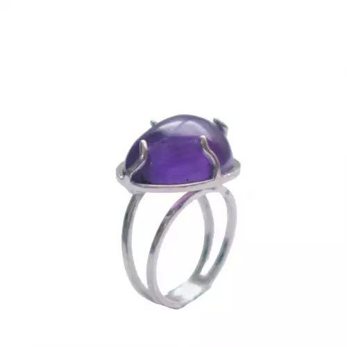 Anillo plata 925 con amatista natural talla 8.5