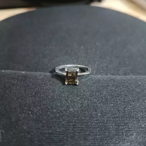 Anillo plata ley con cristal Swarovski humo talla 8
