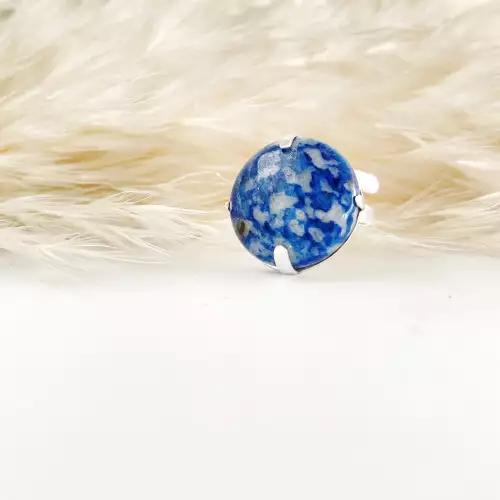 Anillo Sodalita (ajustable) plata ley 950.