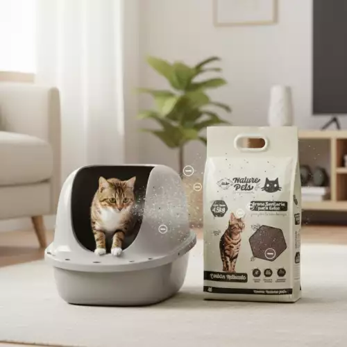 ARENA PARA GATOS SANITARIA NATURE PETS 4.5KG AGLOMERANTE CONTROL OLOR