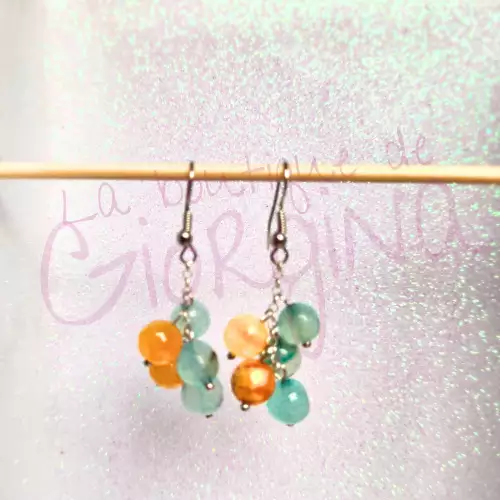 Aretes ágata facetada