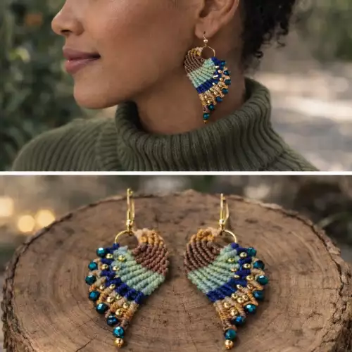 Aretes Alitas Artesanales “oásis”