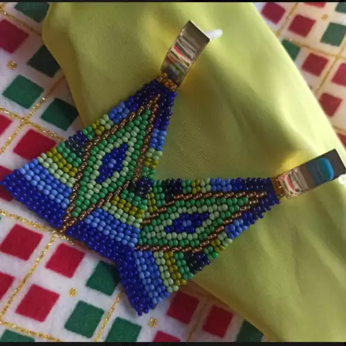 Aretes azul mística hechos a mano acero inoxidable