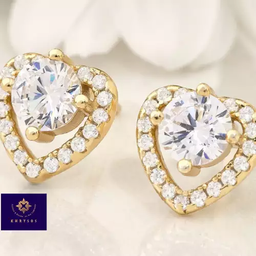 Aretes Bella plata 925 chapado en oro 18k