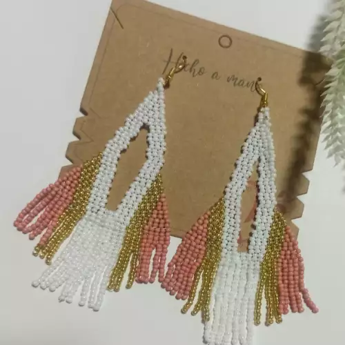 Aretes boho-chic hechos a mano con gancho acero inoxidable