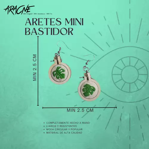 Aretes bordados a mano estilo kawaii personalizados