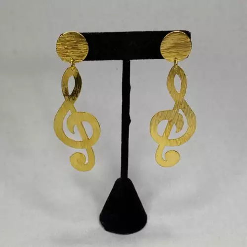 Aretes bronce figuras clave musical
