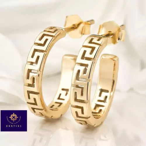 Aretes calados en plata 925 con baño oro 18K