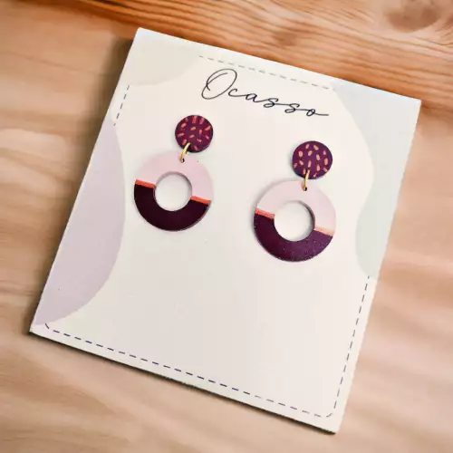 Aretes circulares rosados