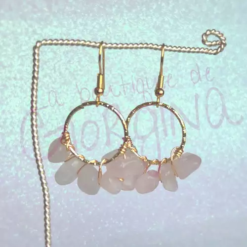 Aretes cuarzo rosa