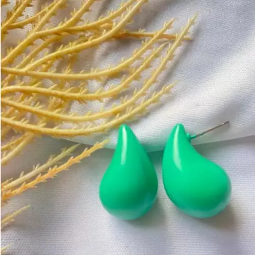 Aretes en forma de gota jade set x4 colores surtidos