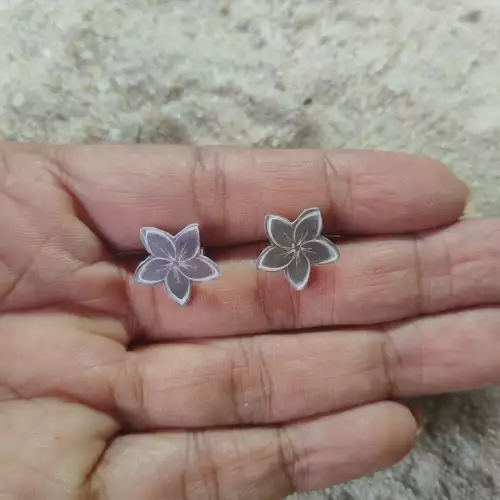 Aretes flor de estrella plata ley 960 para mujer