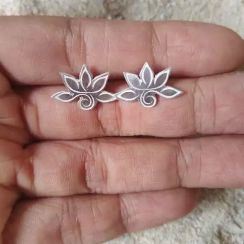 Aretes flor tropical en plata ley 960 para mujer