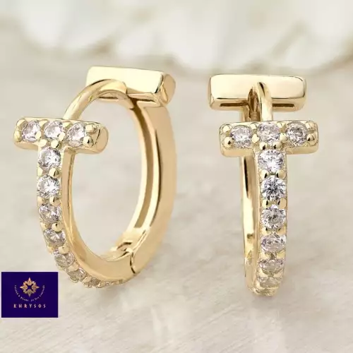 Aretes Gaby plata 925 chapado oro 18K con gemas