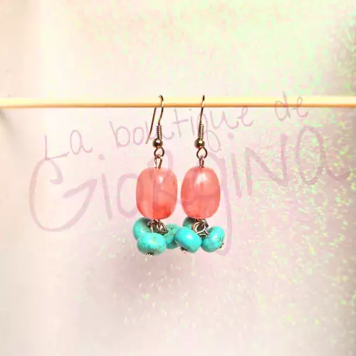 Aretes gotas cuarzo cherry