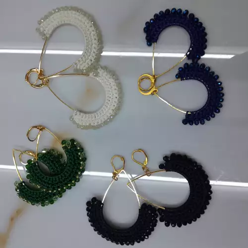 Aretes Lagrima tejidos crochet