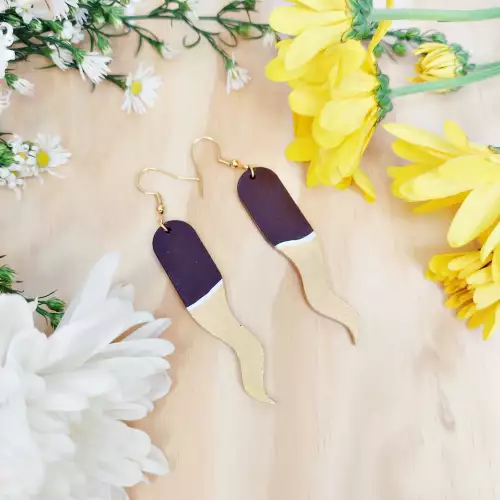 Aretes largas cafes