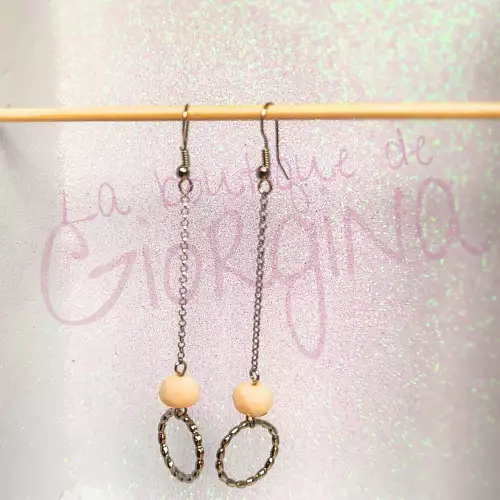 Aretes largos murano blanco hueso