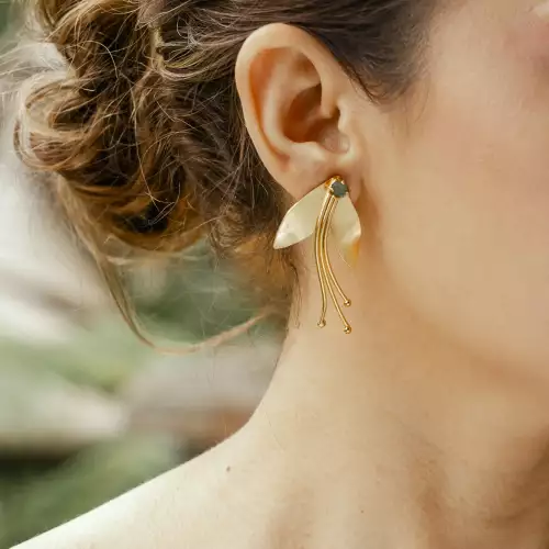 Aretes Legado bronce bañado oro 24K para mujer