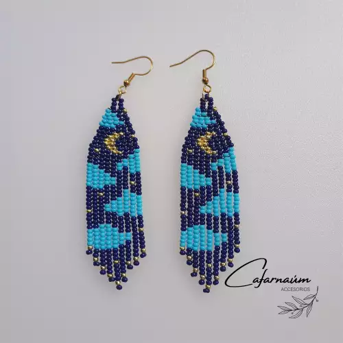 ARETES LUNA AZUL