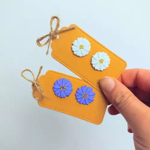 Aretes margarita de papel hipoalergénico resistente al agua