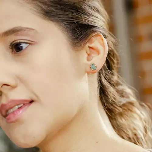 Aretes Murralla en bronce bañado oro 24K para mujer