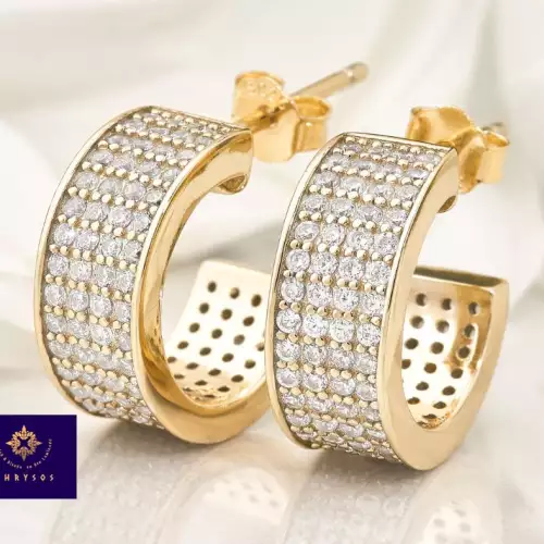 Aretes Olimpia en plata 925 con gemas y oro 18K
