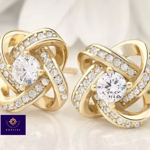 Aretes omnia plata 925 con gemas baño oro