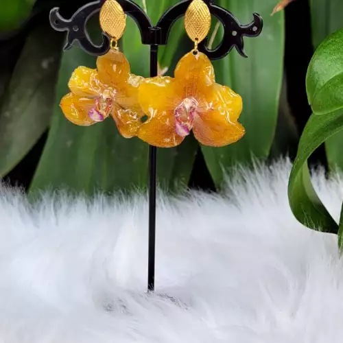 Aretes orquídea mini - atardecer