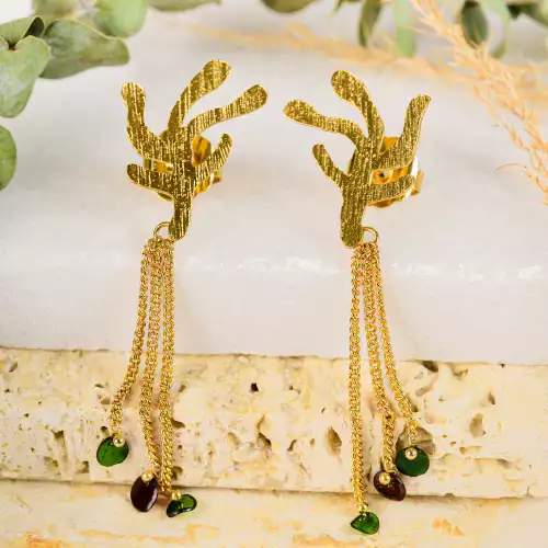 Aretes Perpetuidad bronce bañado oro 24K plástico reciclado