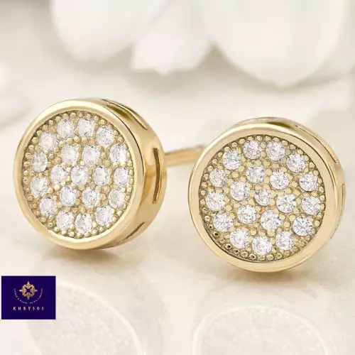 Aretes queen plata 925 con gemas baño oro